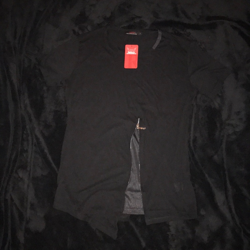 NWT! Men’s ReRock black zip t-shirt sz L